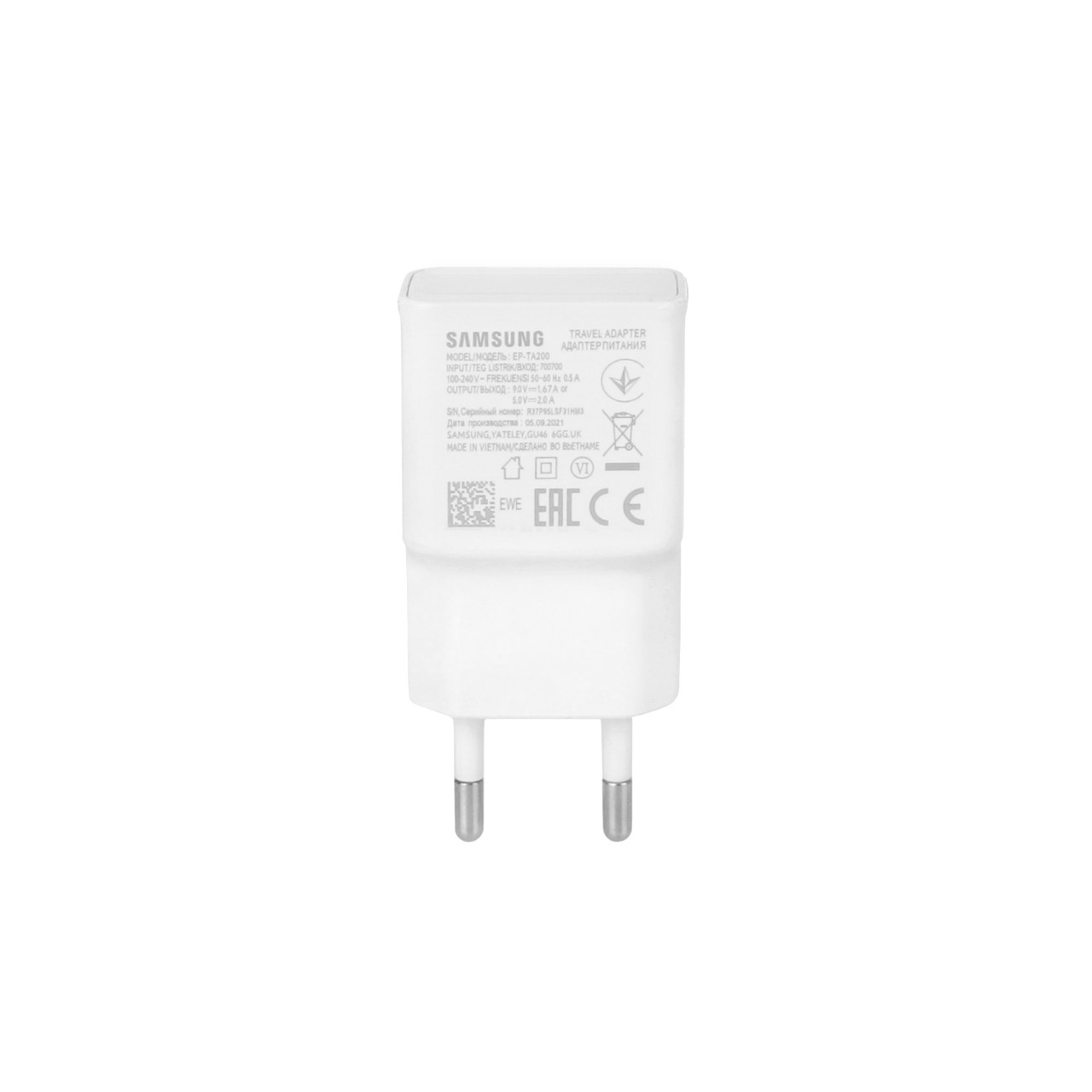 شارژر دیواری تک پورت Samsung مدل EP-TA200 S10 RFT-سفید -کد 69 - BSA (گارانتی یکساله شرکتی)جدید