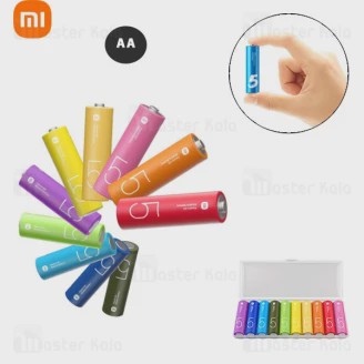پک 10 تایی باتری رنگین کمانی قلمی شیائومی مدل Xiaomi ZI5 LR06 Alkaline AAجدید