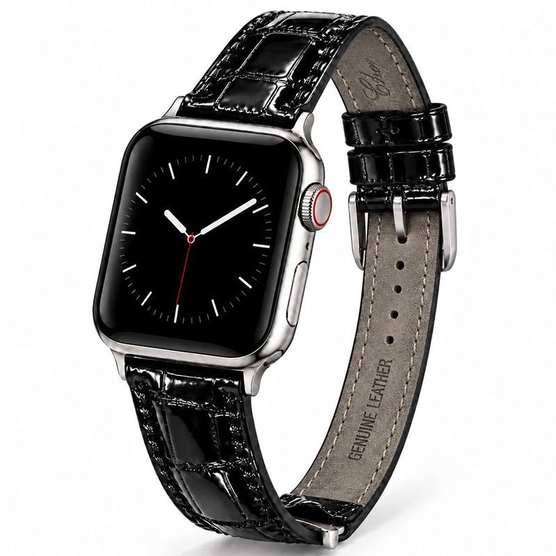 بند گوف مدل Glossy Leather مناسب برای اپل واچ 40 41 میلی متری سری 4 5 6 7 8 9 Se