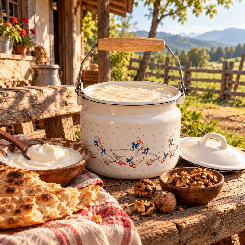 ظرف نگهدارنده با بدنه لعابی مدل 142566 مناسب برای قرار دادن در یخچال