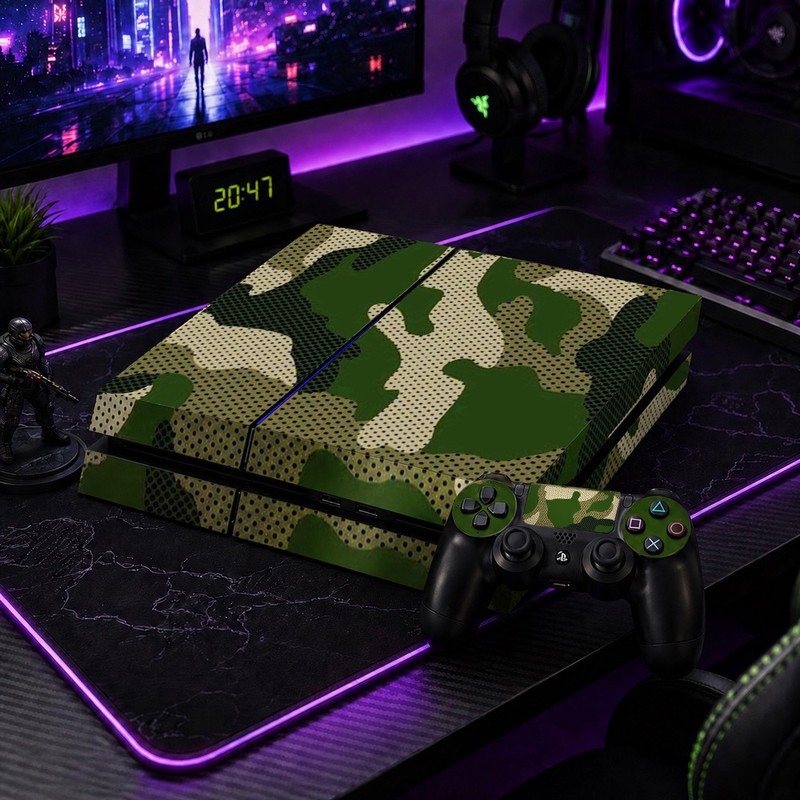 برچسب کنسول بازی پلی استیشن 4 FAT کایمون مدل CAMO کد p4f007 اکسان استیکر