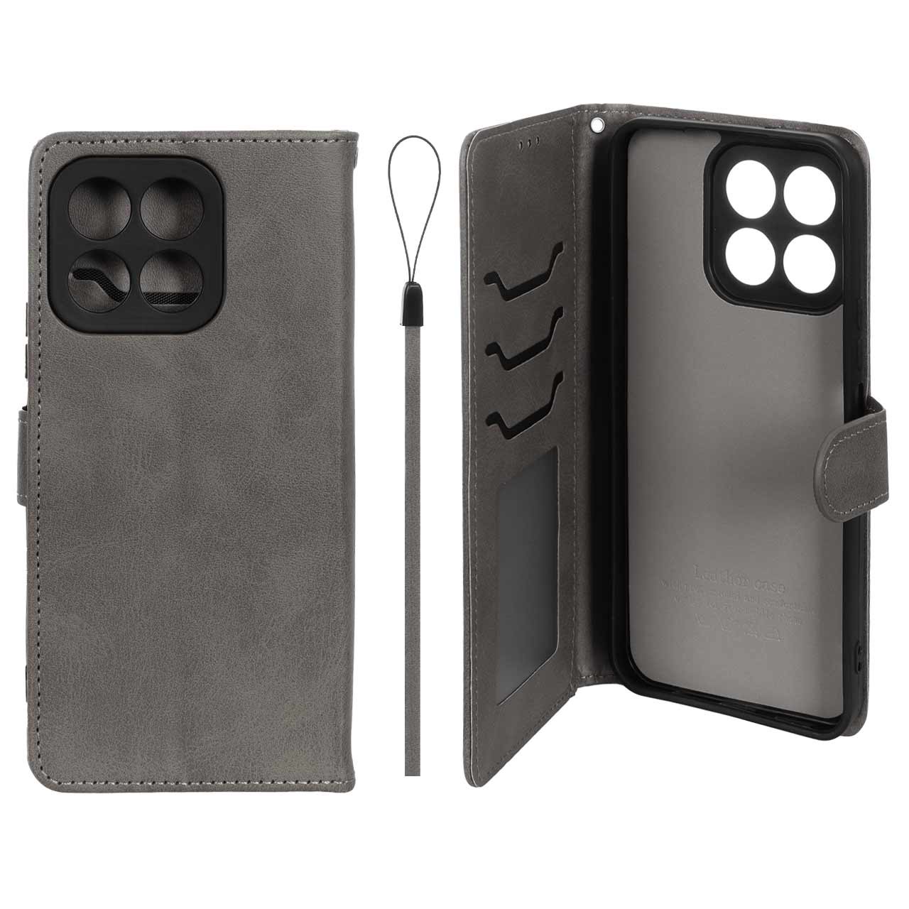 کیف موبایل چرمی مگنتی جاکارتی و محافظ لنزدار داخل مخمل درجه یک هواوی آنر مدل Honor X6c