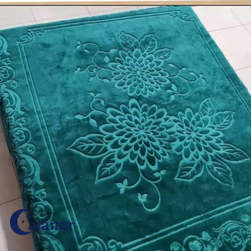پتو گلبافت دو نفره فیروزهای گل برجستهجدید