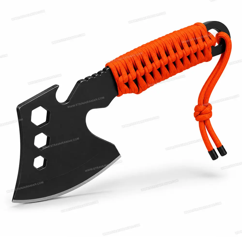 تبر دسته نارنجی گربر بهمراه سنگ چخماق GERBER