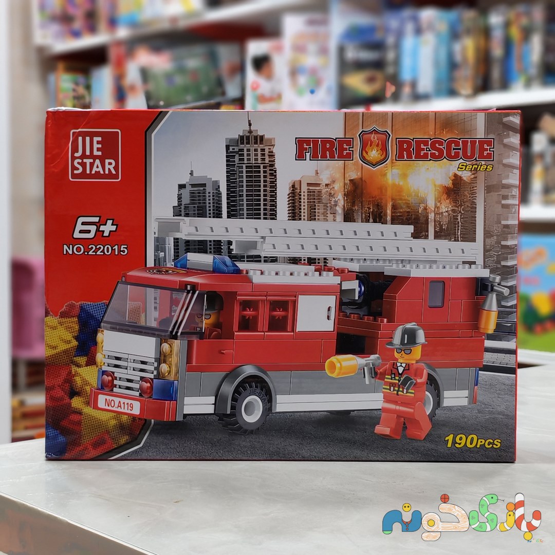 لگوی ماشین آتشنشانی سری Fire Rescue برند Jie Star 190 قطعه