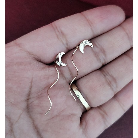 گوشواره طلا 18 عیار مدل کرلی جدید