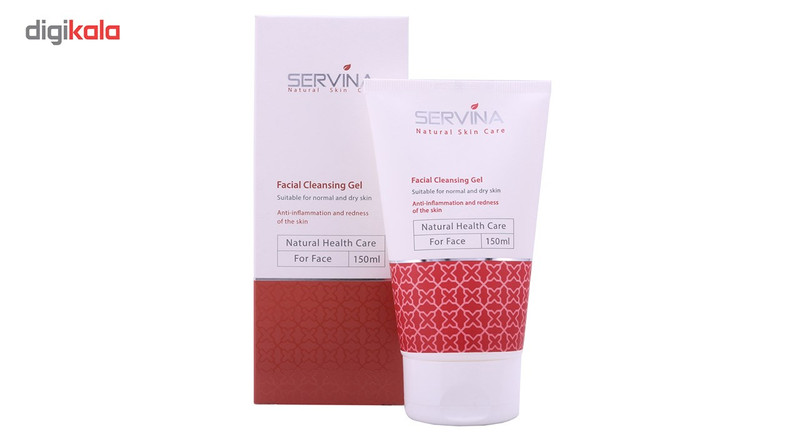 ژل شستوشوی صورت سروینا مخصوص پوستهای خشک و معمولی مدل Normal and Dry skin حجم 150میلیلیتر