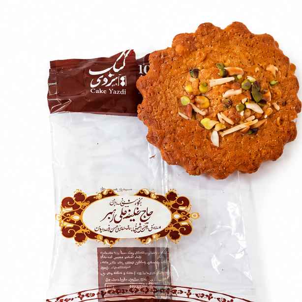کیک یزدی حاج خلیفه رهبر یزد با مغز پسته و بادام