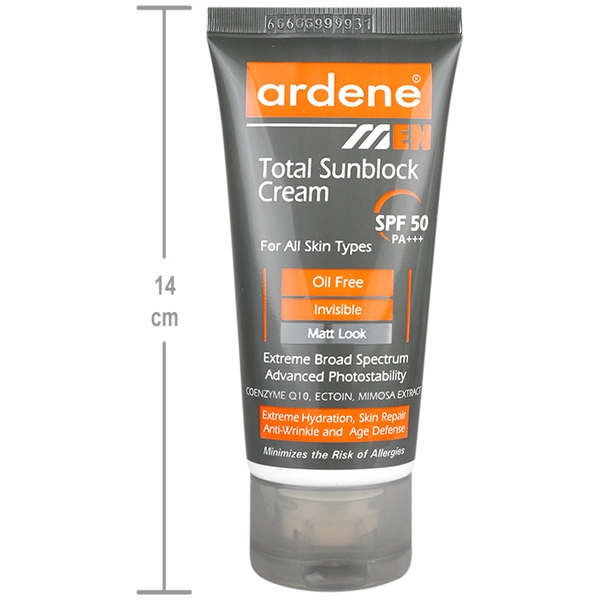 کرم ضدآفتاب آقایان مناسب انواع پوست دارای SPF 50 آردنجدید