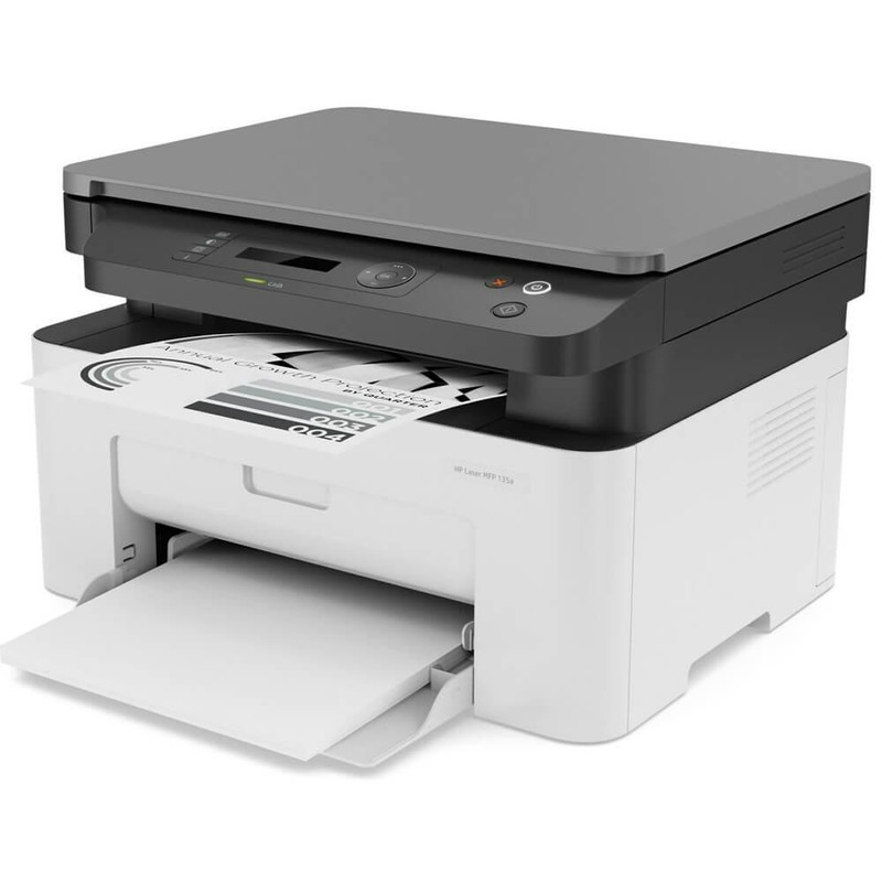 پرینتر اچ پی تک رنگ سه کاره با چاپ لیزری مدل Laser MFP 135a،جدید
