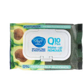 دستمال مرطوب پاک کننده آرایش حاوی Q10 و عصاره آووکادو 50 عددی دافی