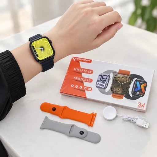 ساعت هوشمند مدل kw25 max سری 10 دارای 3بند مدل KEQIWEAR kw 25جدید