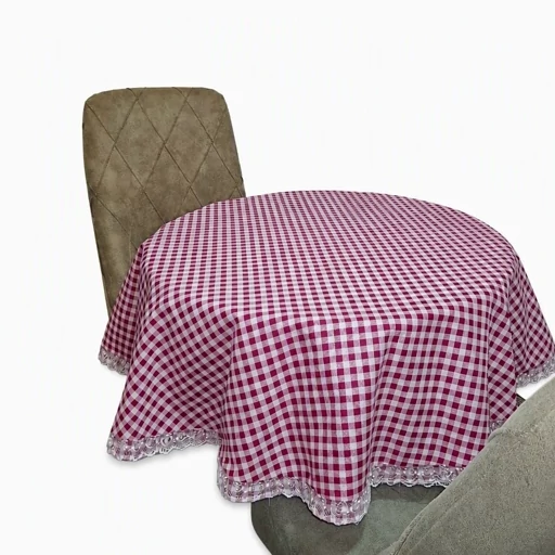 رومیزی گرد چهارخونه جدید