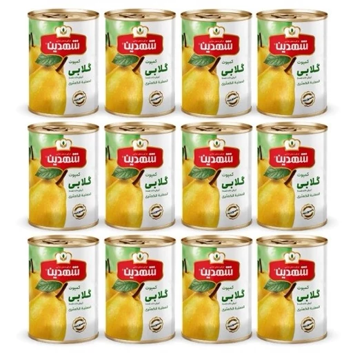 کمپوت گلابی شهدین - 370 گرم بسته 12 عددی