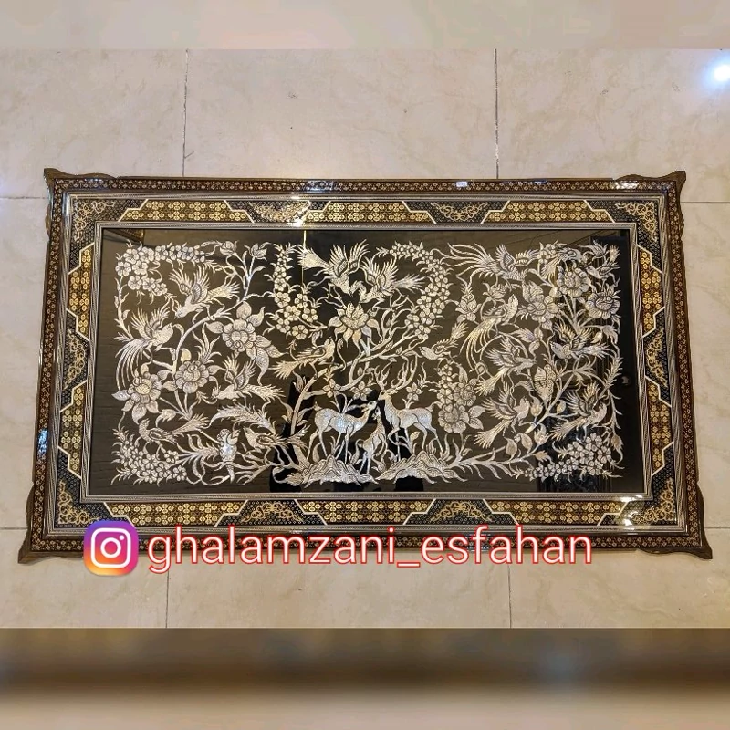 تابلو قلمزنی تمام خاتم طرح قلمزنی پر فروش سالای اخیر ابعاد 120 در 70
