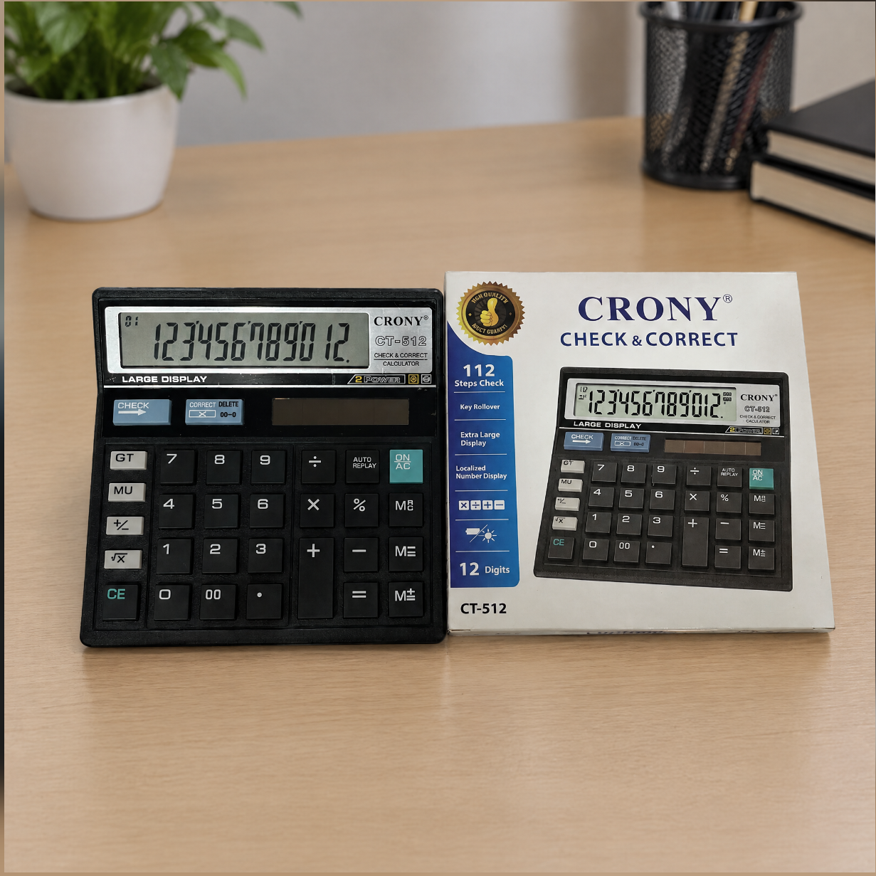 ماشین حساب متوسط رومیزی کرونی ct-512c (عمده)جدید