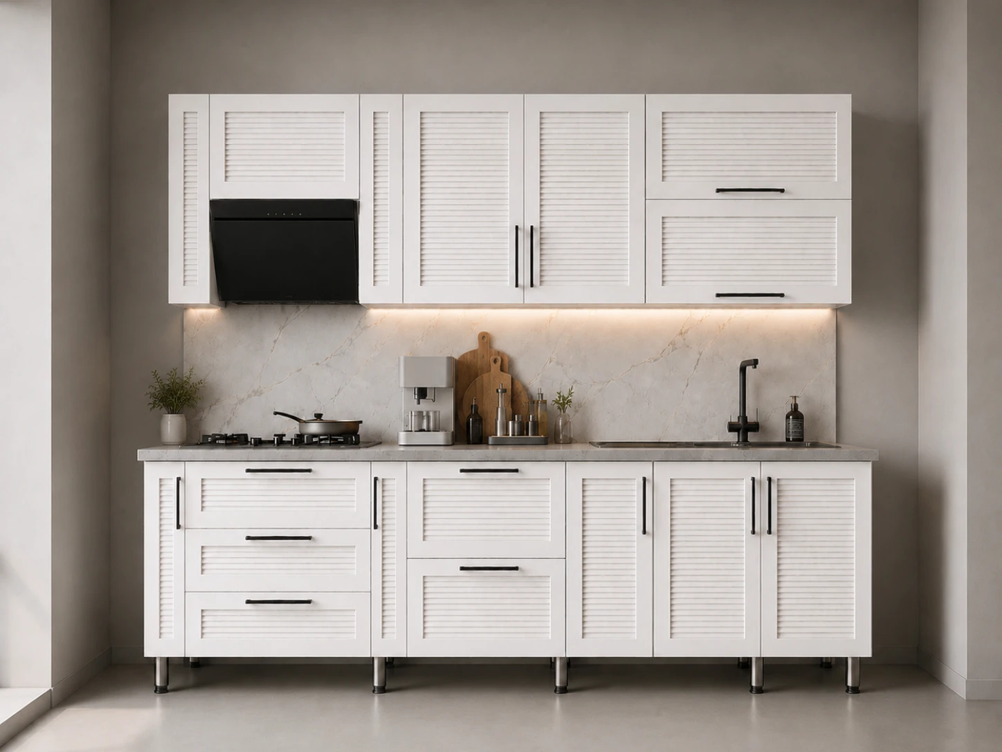کابینت آماده 3 متری نئوکلاسیک کرکره ای