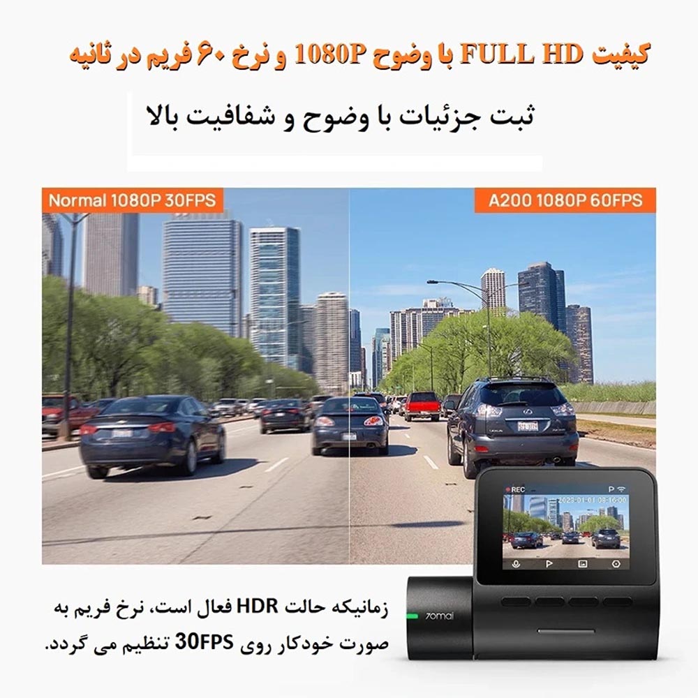 دوربین ثبت وقایع خودرو سونتی مدل 70Mai Dashcam A200set