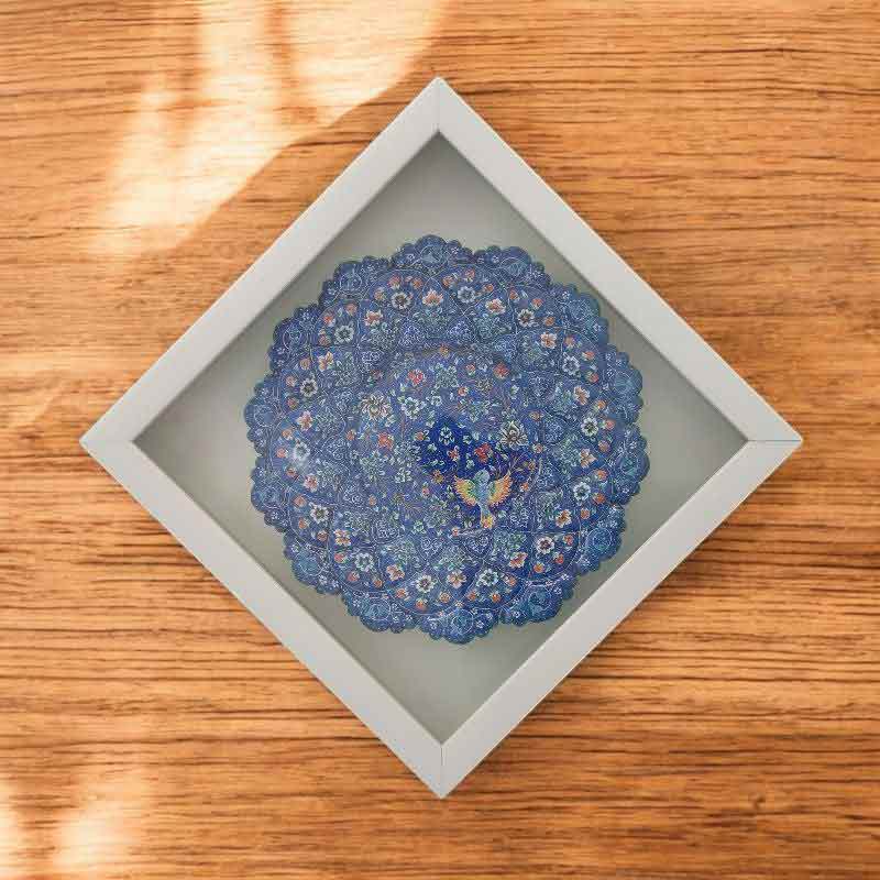 بشقاب میناکاری دیوارکوب 30 سانتی|همراه با قاب PVC|کد DK652