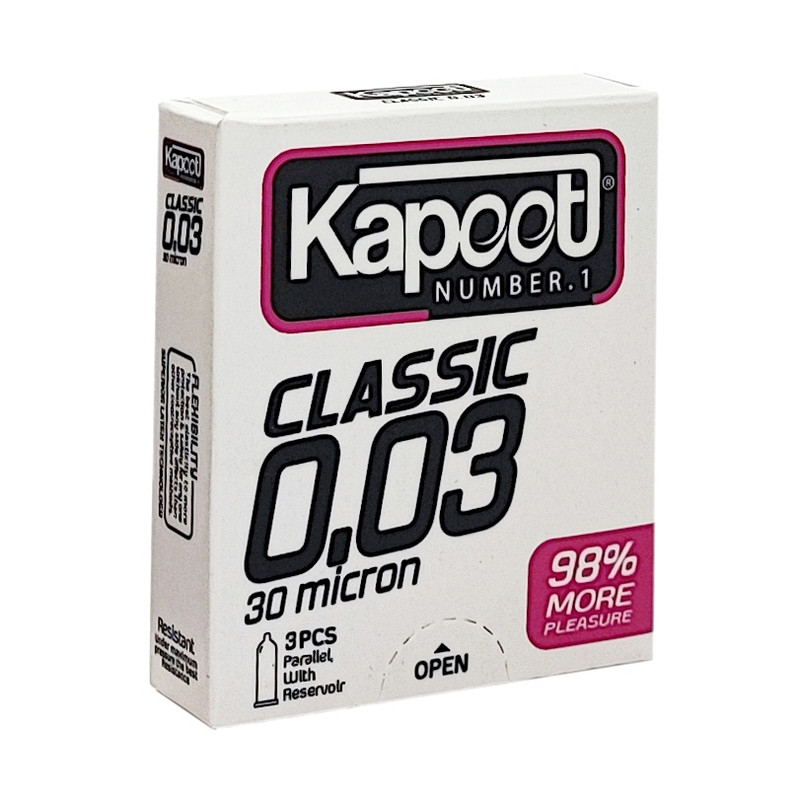 کاندوم کاپوت مدل 30 میکرون بسته 10 عددی به همراه کاندوم کاپوت مدل Classic بسته 3 عددیجدید