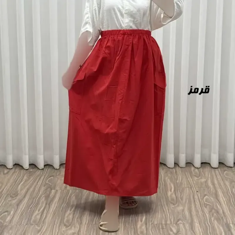 دامن زنانه مدل کارگو جنس لینن فری سایز مناسب تا 44جدید