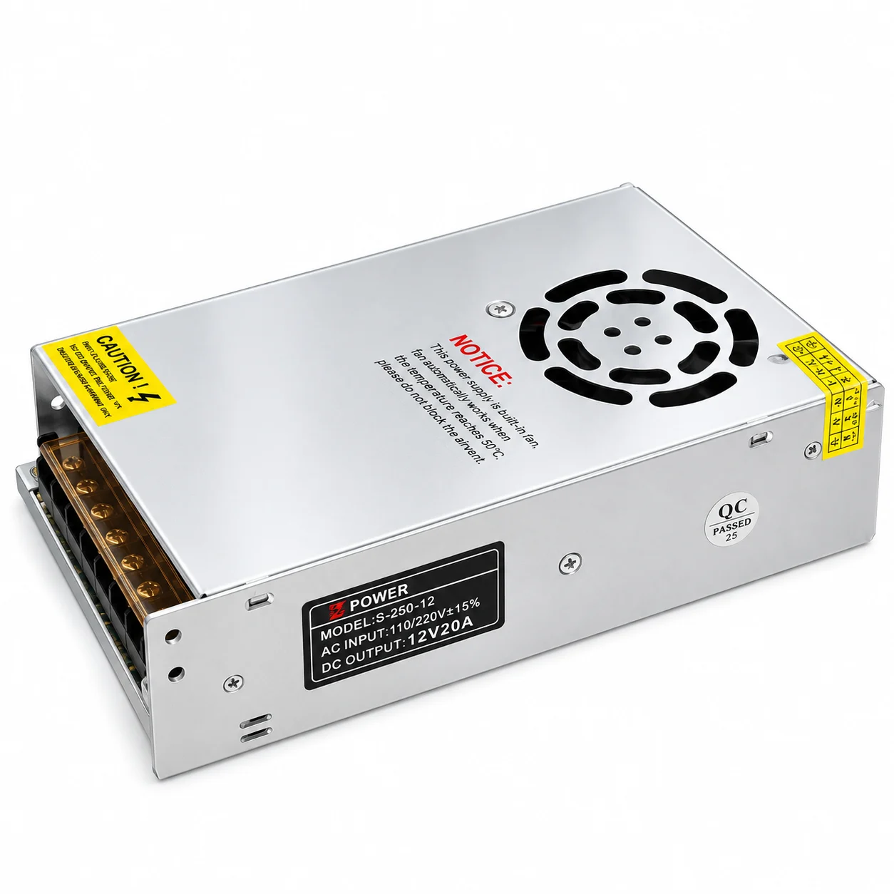 پاور سوئیچینگ 12 ولت 20 آمپر ZD POWER فن دار
