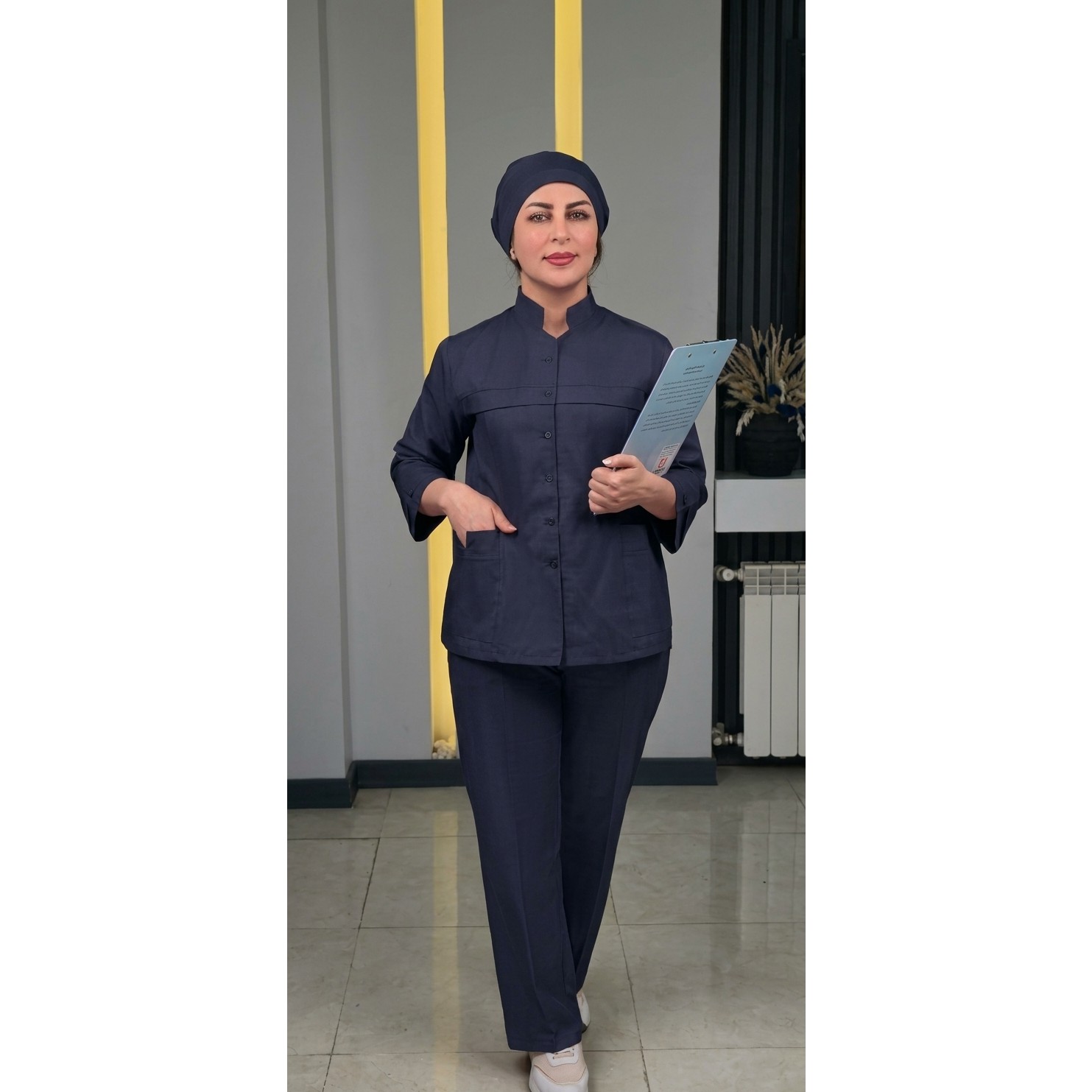 ست اسکراب زنانه سورمه ای هایمد مدل سوفیا