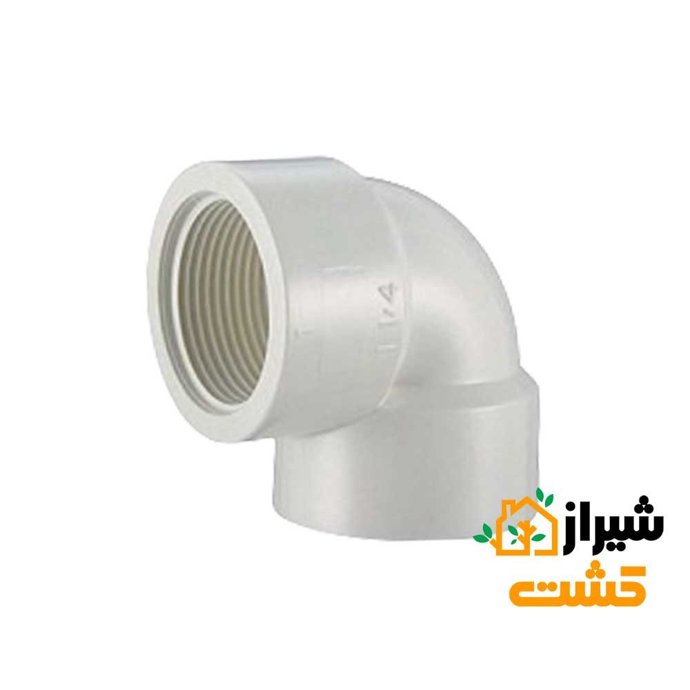 زانو پلیمری (UPVC) دو سر ماده (رزوه ای) 3/4 ویسپار