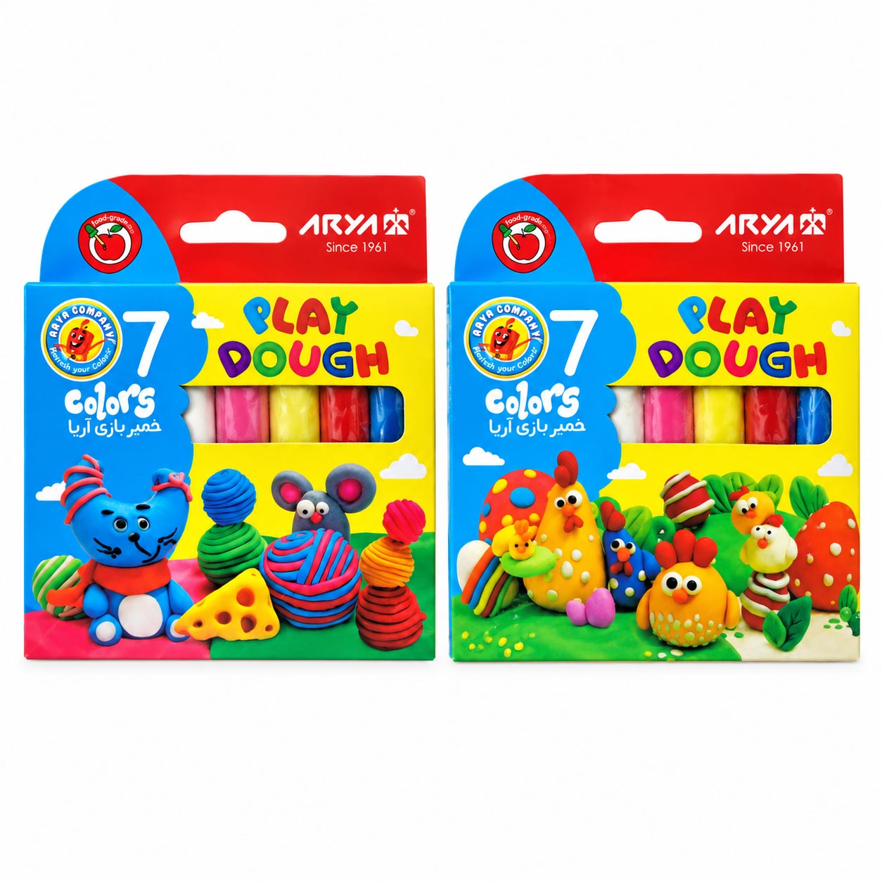 خمیربازی 7 رنگ آریا | خمیر بازی کودک مدل Play Dough