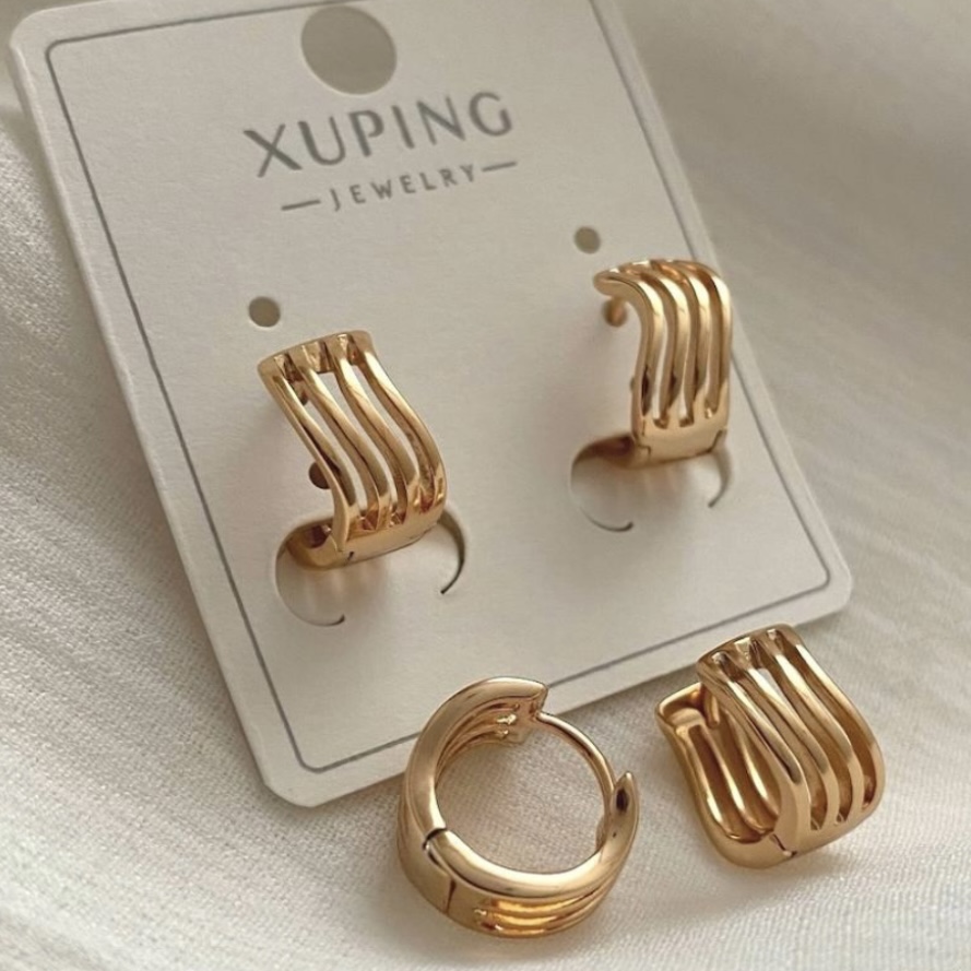 گوشواره ژوپینگ حلقه ای موج دار