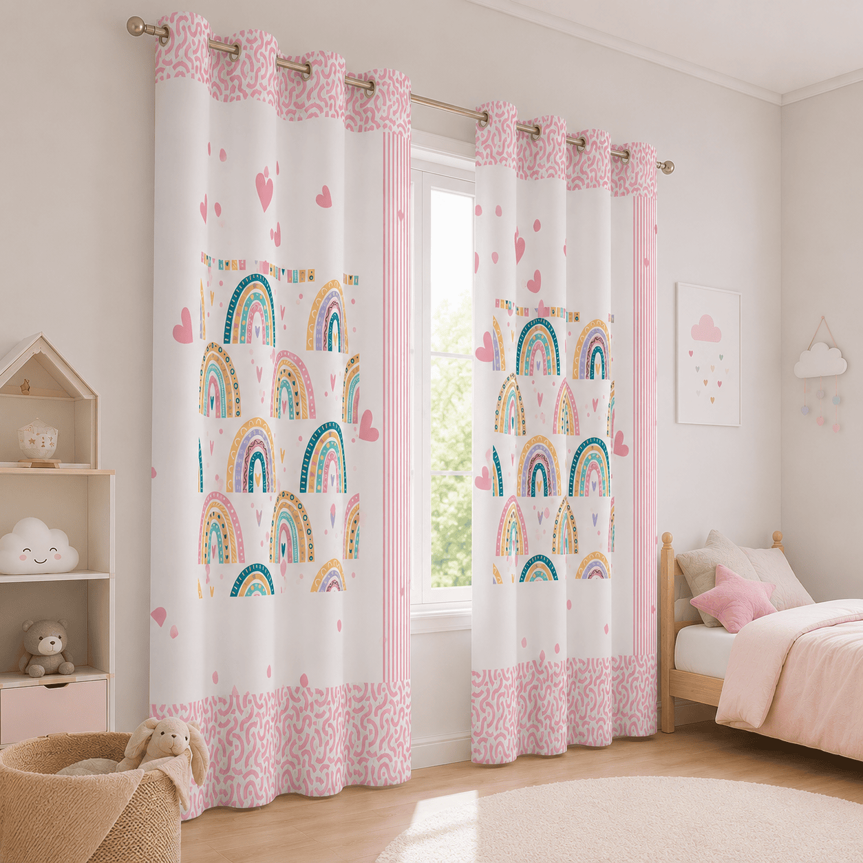 پرده کودک رنگینکمان W6367جدید