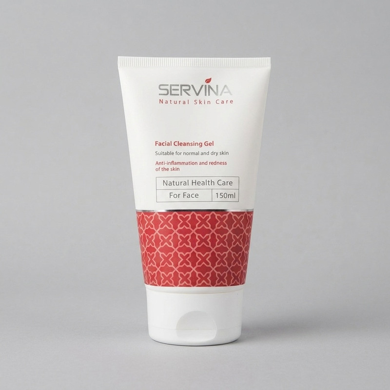ژل شستوشوی صورت سروینا مخصوص پوستهای خشک و معمولی مدل Normal and Dry skin حجم 150میلیلیتر