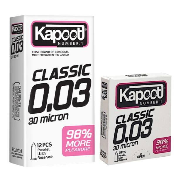 کاندوم کاپوت مدل 30 میکرون بسته 10 عددی به همراه کاندوم کاپوت مدل Classic بسته 3 عددیجدید