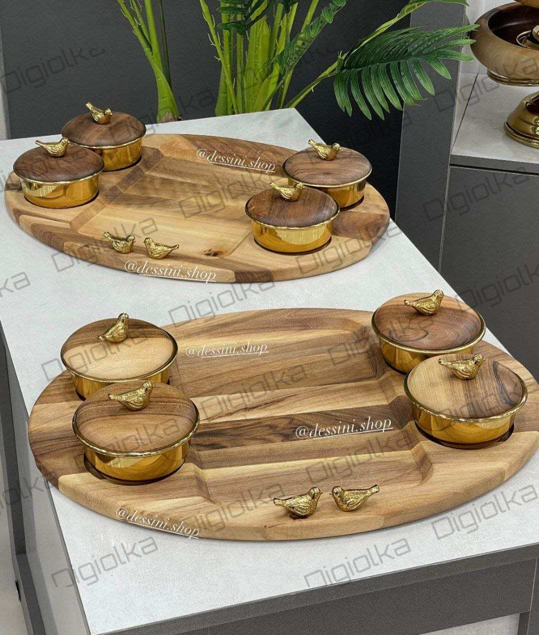 سینی مزه چوب گردو کسا