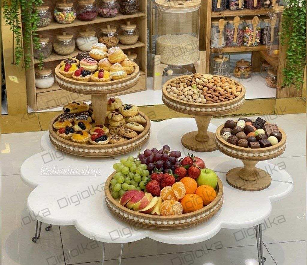 ست پذیرایی چوبی مهره دار پایه خراطی