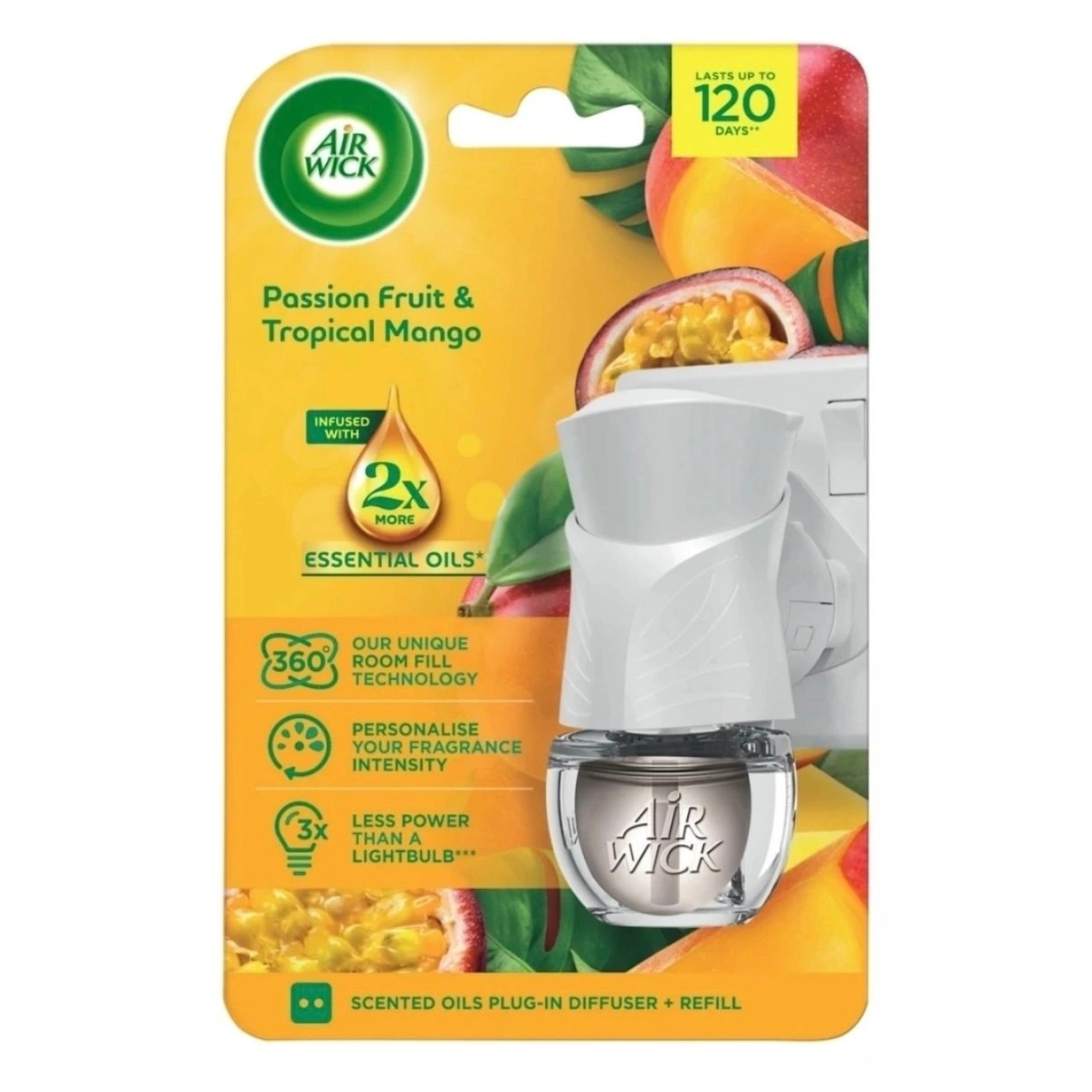 دستگاه خوشبوکننده هوا ایرویک Air WICK مدل Passion Fruit Tropical Mango با یدک 19 میل