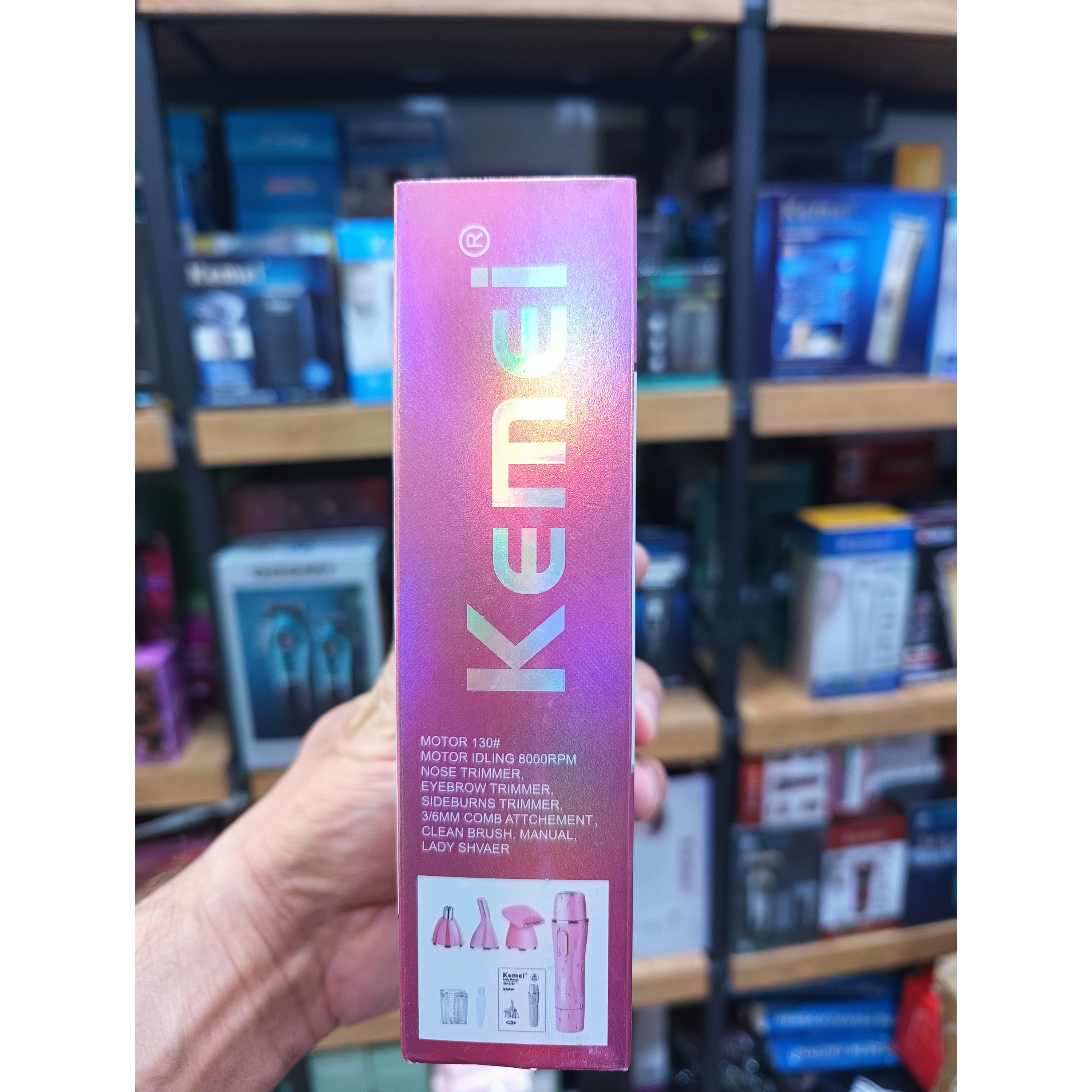 ست اصلاح 4 کاره بانوان Kemei KM-2715 شیور صورت ابرو بینی و خط زن با شارژ USB