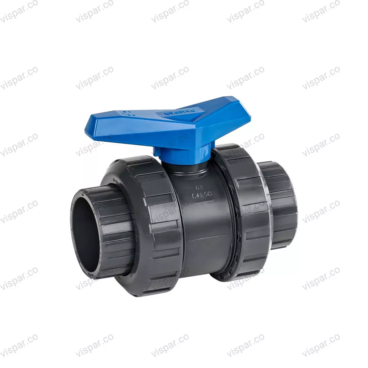 شیر توپی upvc مهره ماسوره ای دو سر دنده ویسپار سایز 20