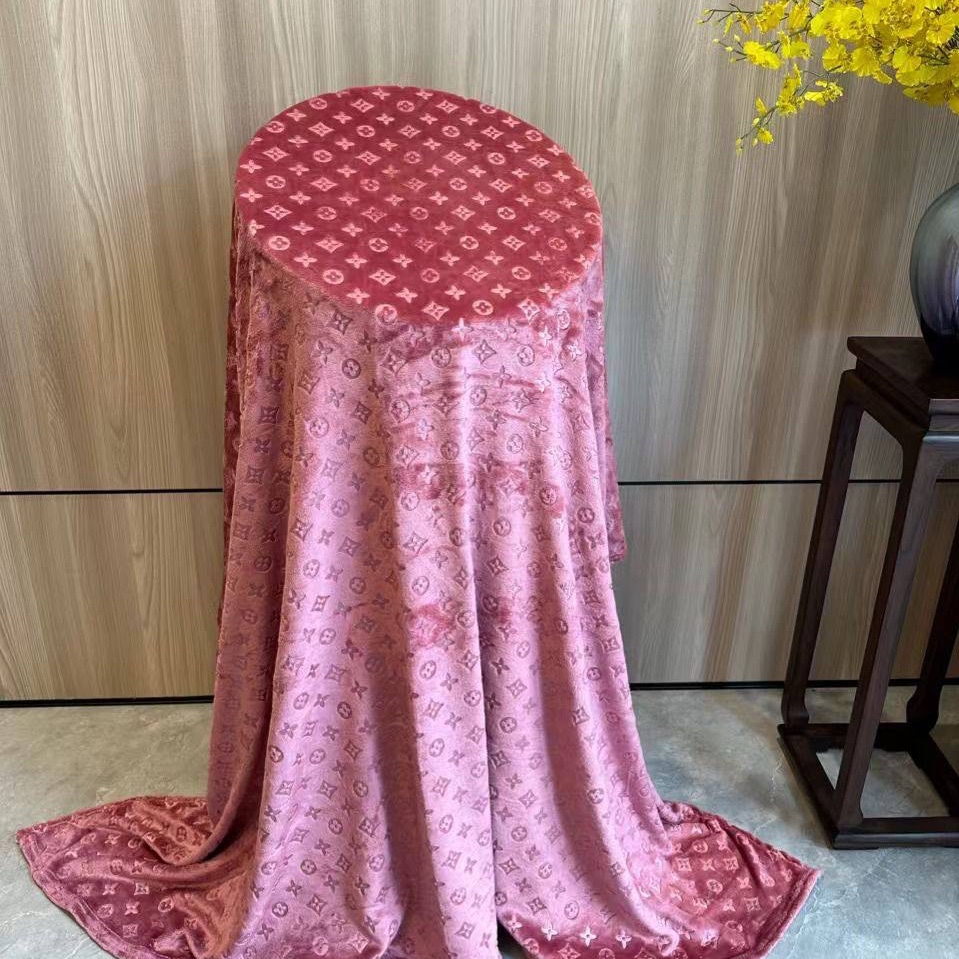 پتو مسافرتی تکنفره طرح برجسته LV(پس کرایه)