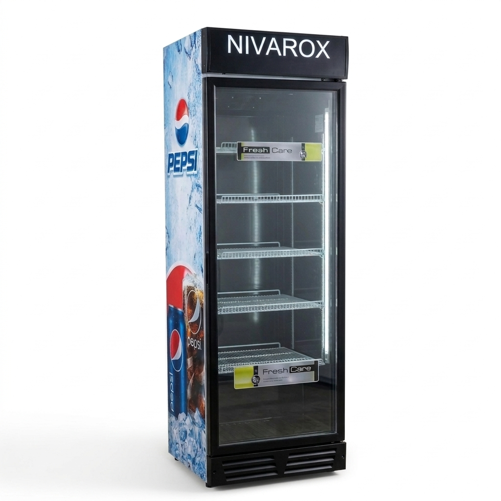 یخچال ویترینی ایستاده عرض 60 وان مشکی NIVAROX ( پس کرایه )جدید