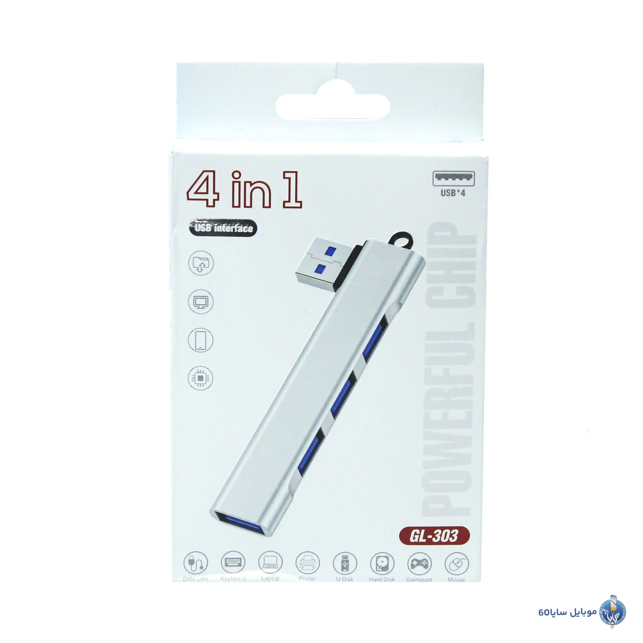هاب 4in1 یو اس بی مدل gl-303 چهار پورتجدید