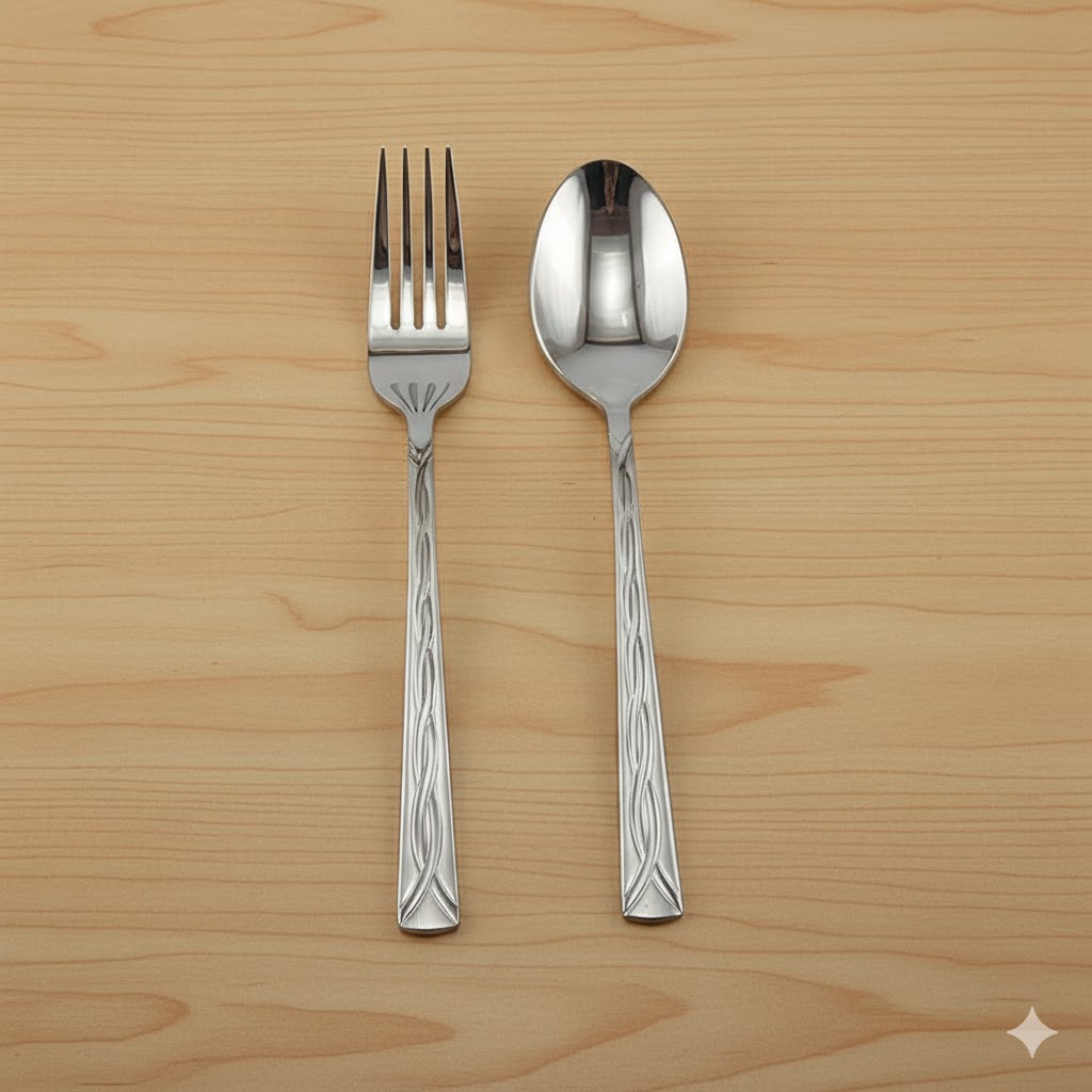 قاشق چنگال 12 پارچه استیل یونیک کد 5744