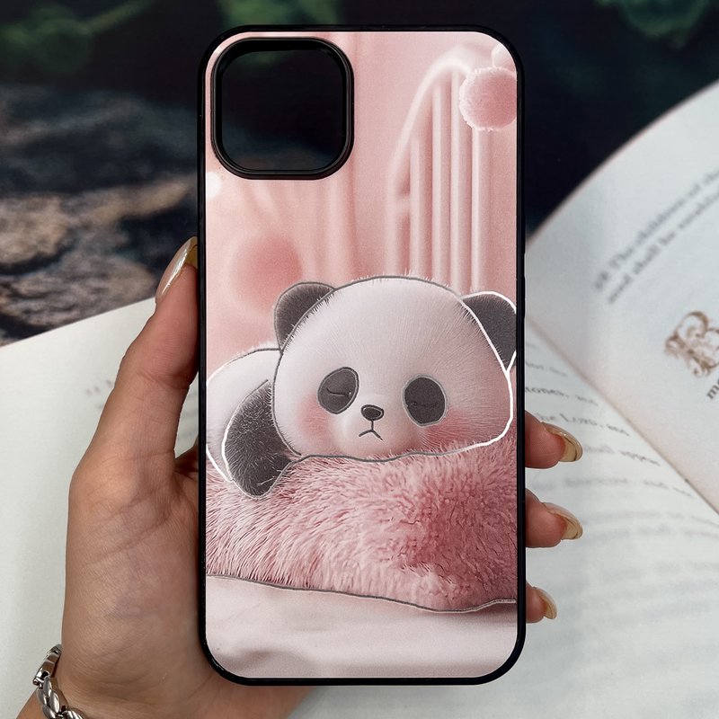 قاب گوشی iPhone 13 / iPhone 14 آیفون Cutie Vibes سیلور آینه ای ضد ضربه محافظ لنز برجسته طرح Panda کد 213642