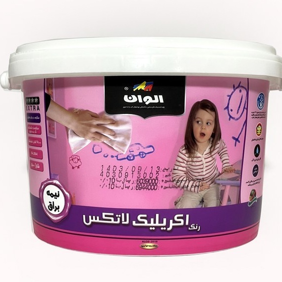 رنگ اکرالئیک سفید نیمه براق الوان 12کیلویی