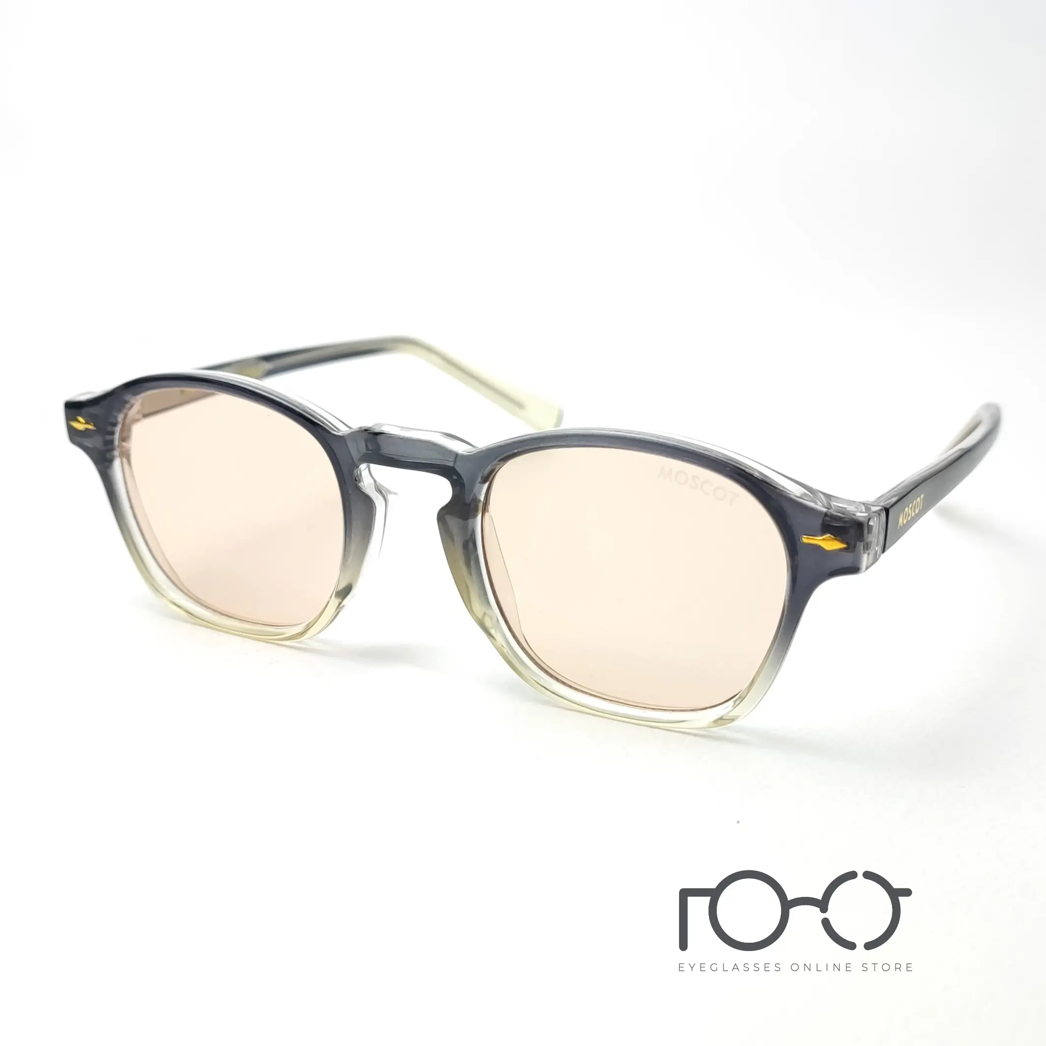عینک آفتابی موسکات MOSCOT کائوچو استات کد 1208 رنگ مشکی با لنز زرد