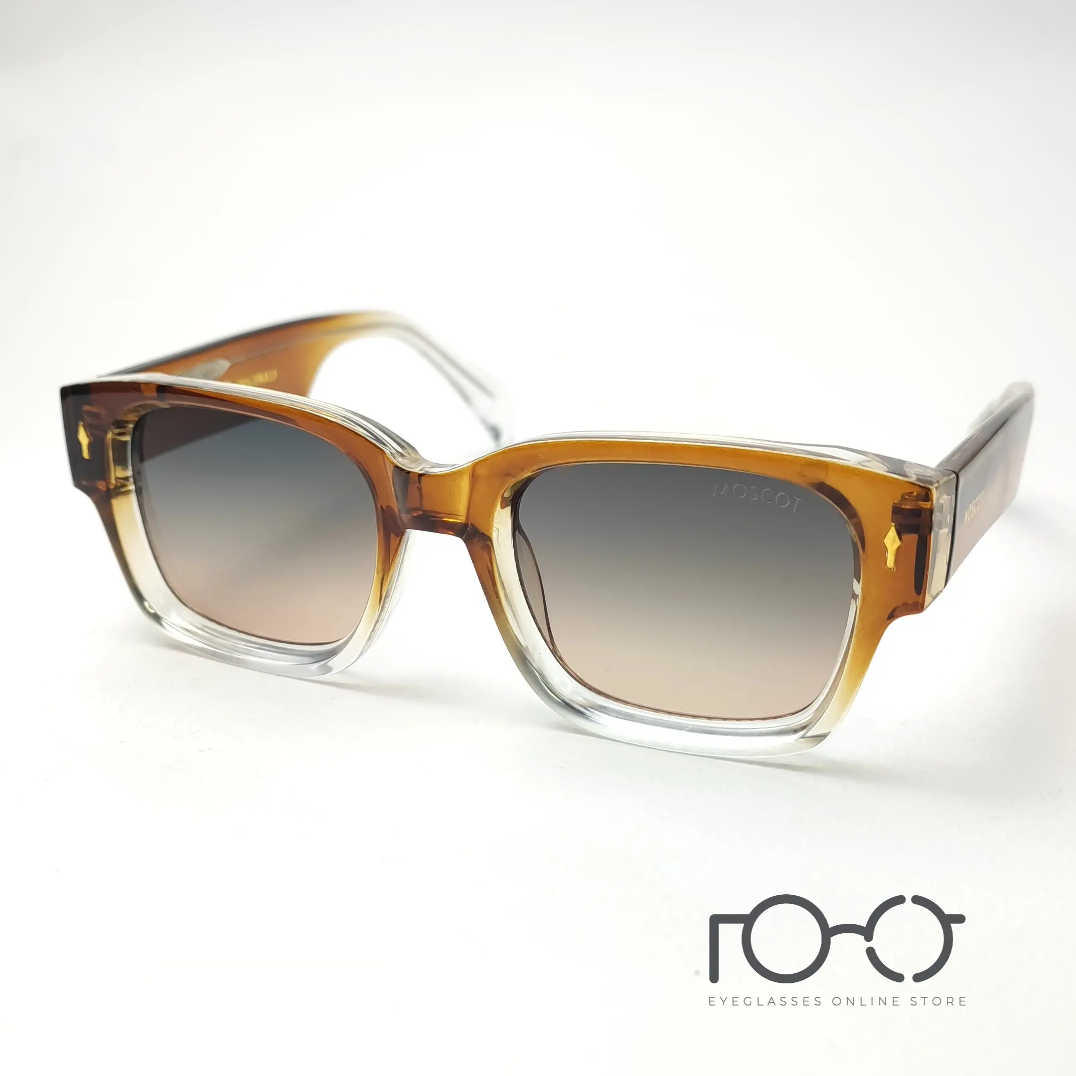 عینک آفتابی موسکات MOSCOT کائوچو استات کد 1201 رنگ عسلی با لنز سبز سایه روشن