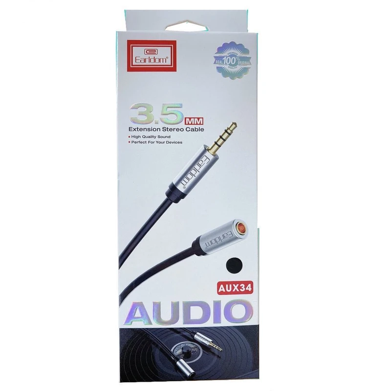 کابل AUX ارلدام مدل ET-AUX34 طول 1 متر رنگ مشکی کد B17568جدید
