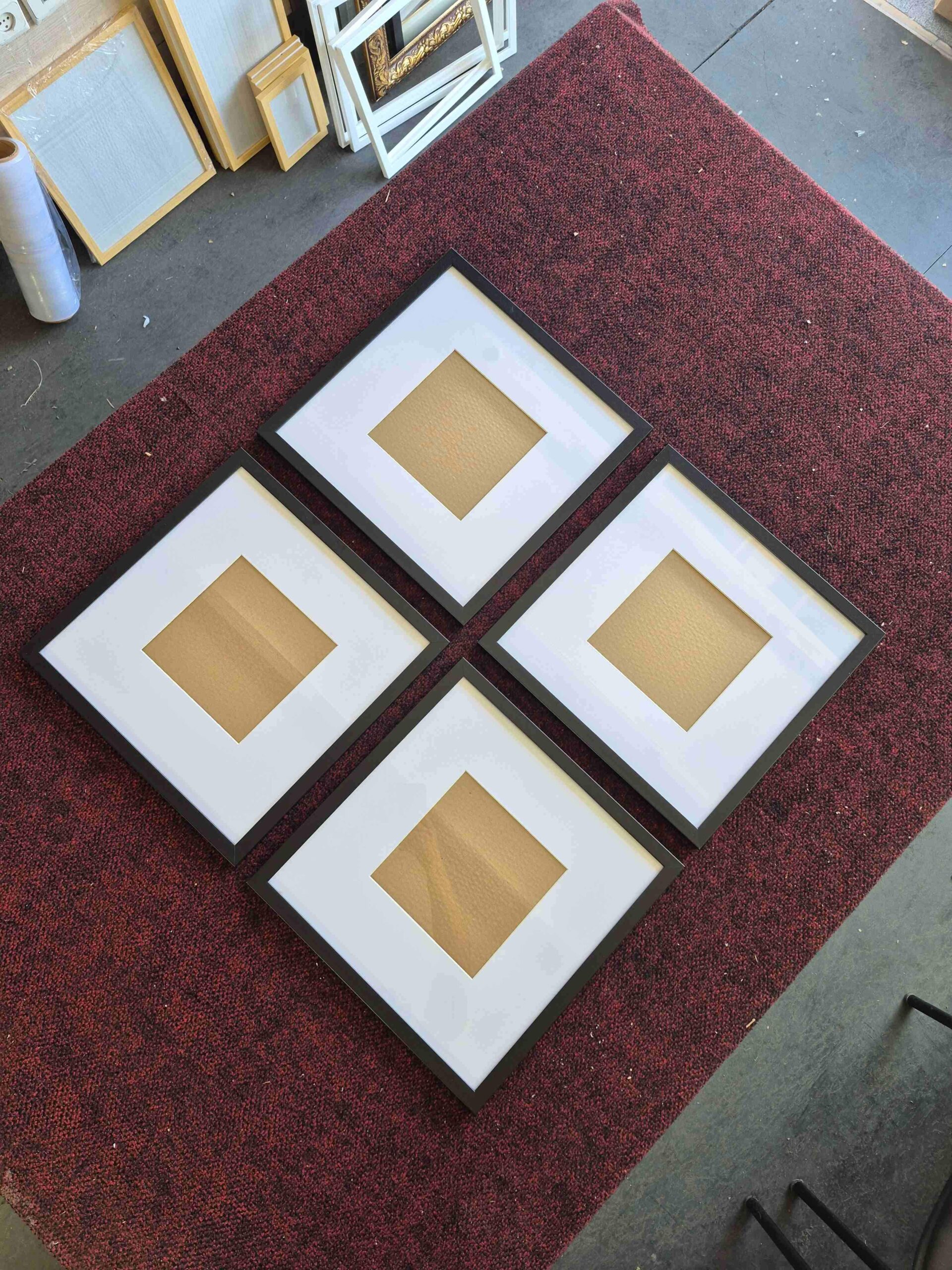 ست 8عددی قاب پاسپارتو 40×40 - مشکی کدB21581