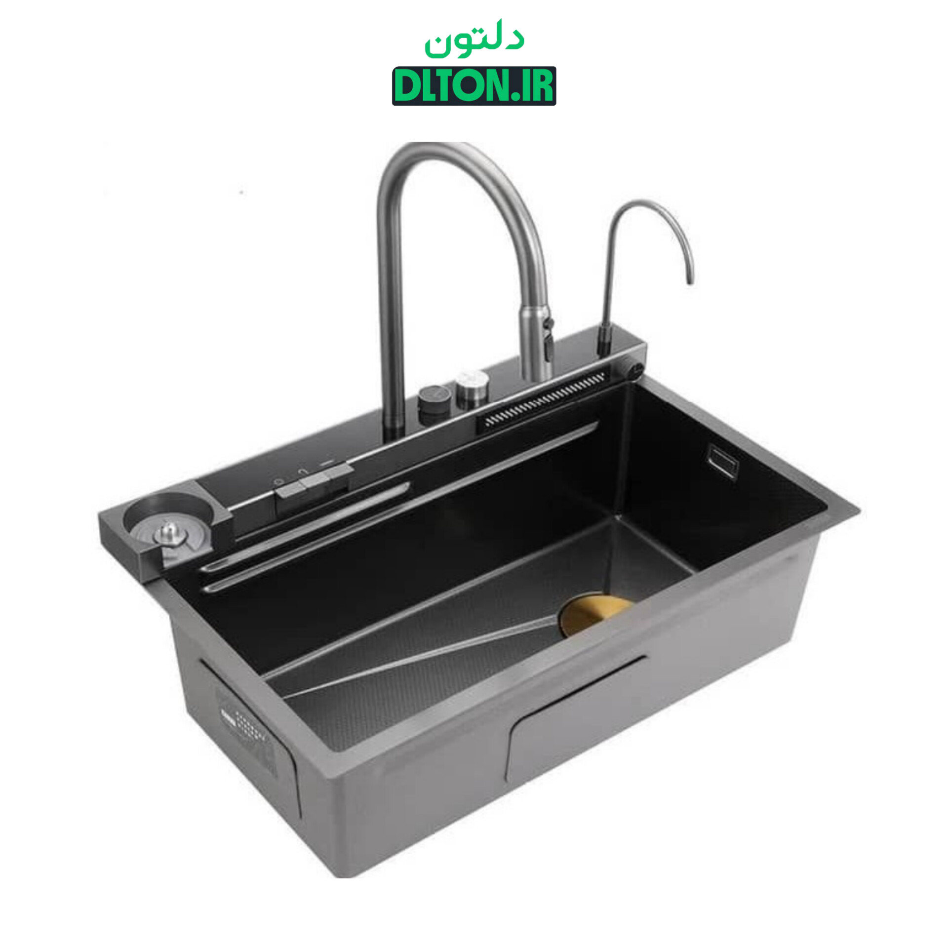 سینک ظرفشویی آبشاری مشکی مدل پیانویی 4 کلید گرید Aجدید