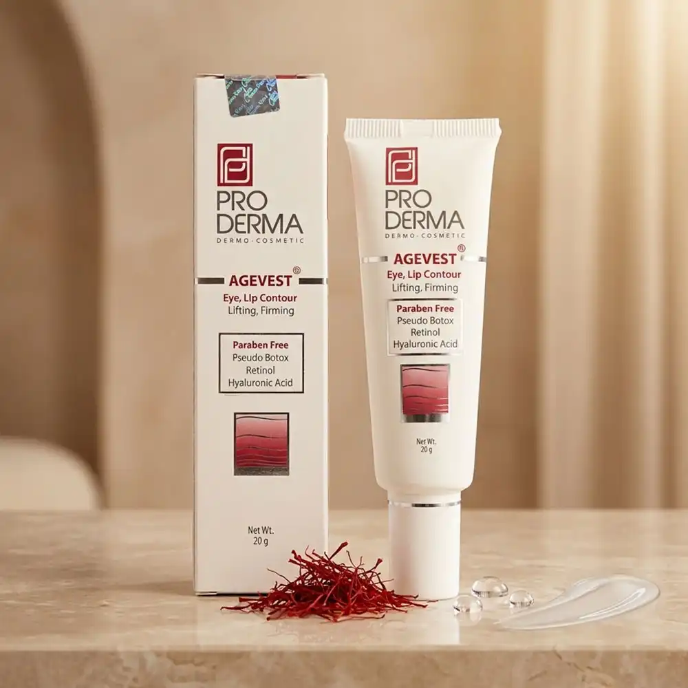 کرم ضدچروک دور چشم و دور لب پرودرما (Proderma) مدل ایجوست (Agevest) وزن 20 گرمجدید